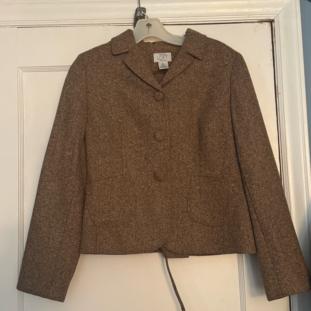 LOFT Skirt Suit Brown & Beige Tweed Skirt (size 4)Suit-Jacket size 6